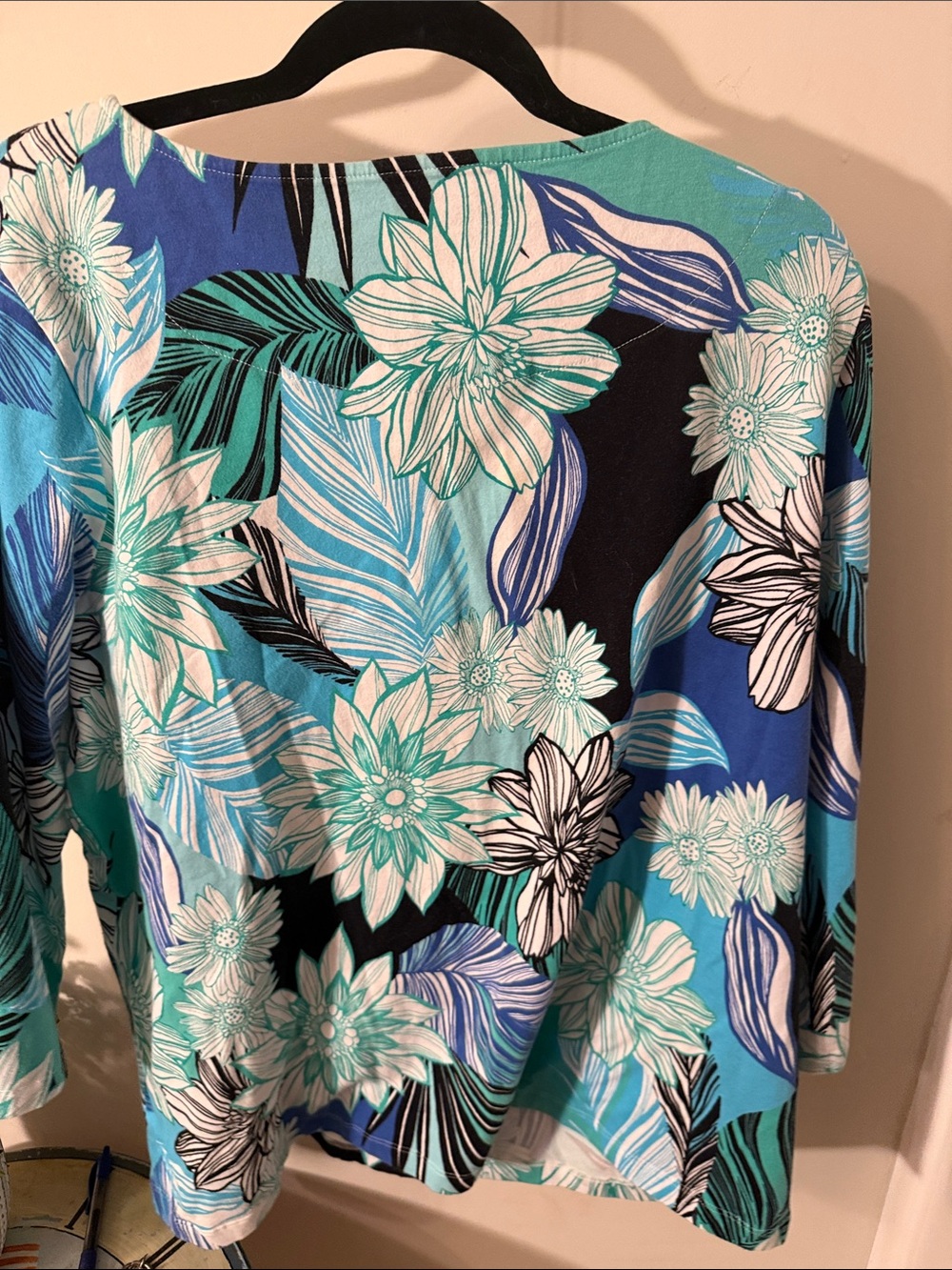 Ruby Rd. Tropical Floral Boatneck Tunic - Teal & Blue Excellent Condition. 2X - Picture 8 of 8